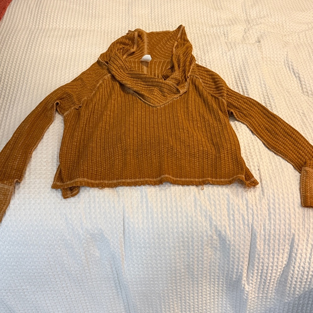 We The Free Rust Cowl Neck Sweater